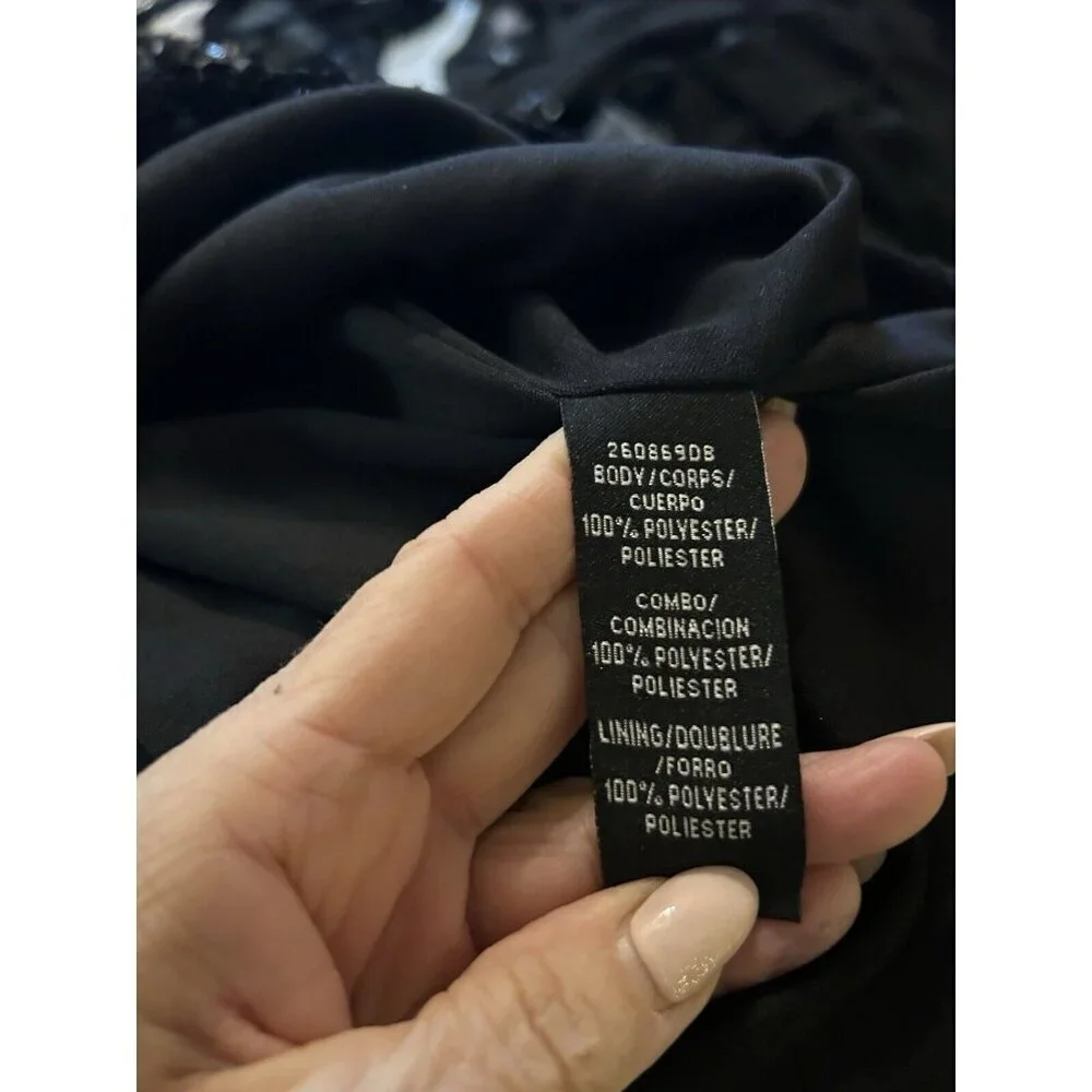 DB BLACK SEQUIN PARTY/XMAS SHIFT DRESS Size 14 Sequin - Picture 6 of 7